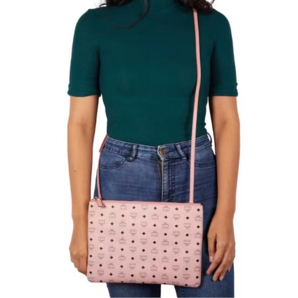 MCM Visetos Crossbody Medium Clutch…Color: Pink… Preowned